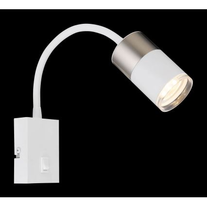 Globo - Σποτ τοίχου 1xGU10/25W/230V λευκό/ματ χρώμιο