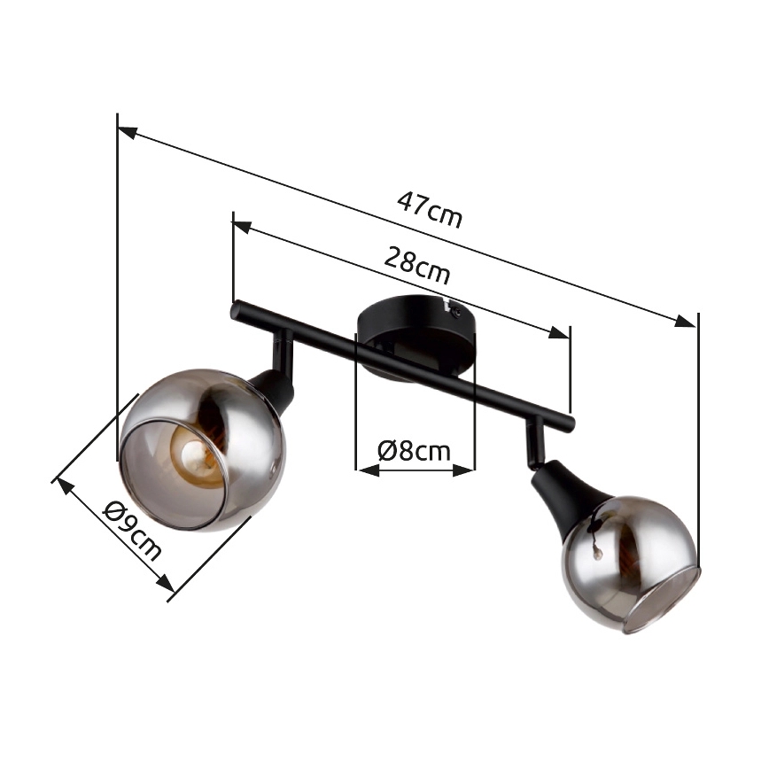 Globo - Φωτιστικό σποτ 2xE14/40W/230V μαύρο