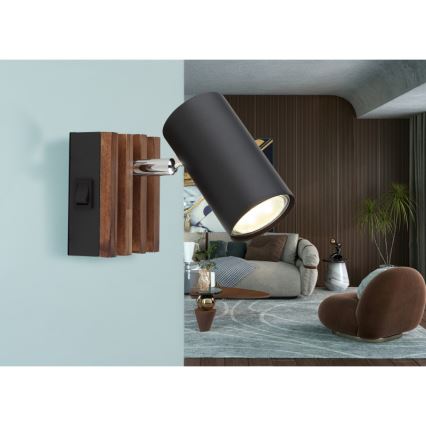 Globo - Σποτ τοίχου 1xGU10/25W/230V μαύρο