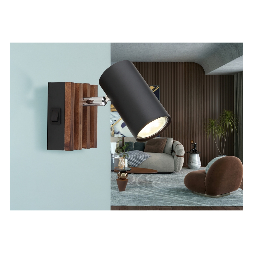 Globo - Σποτ τοίχου 1xGU10/25W/230V μαύρο