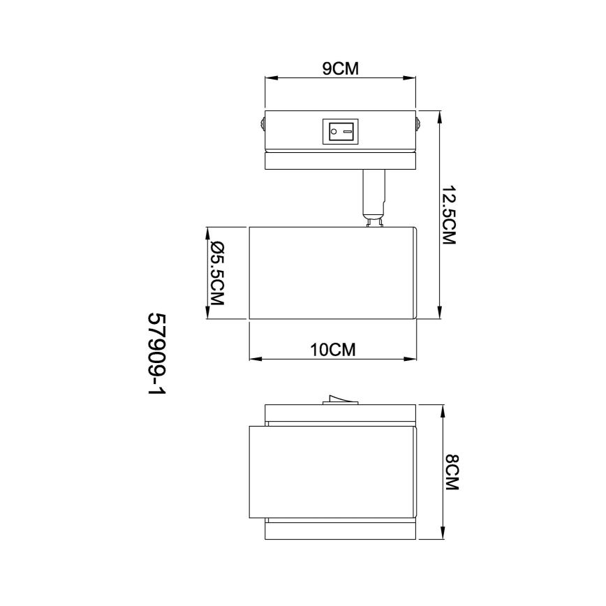 Globo - Σποτ τοίχου 1xGU10/25W/230V μαύρο