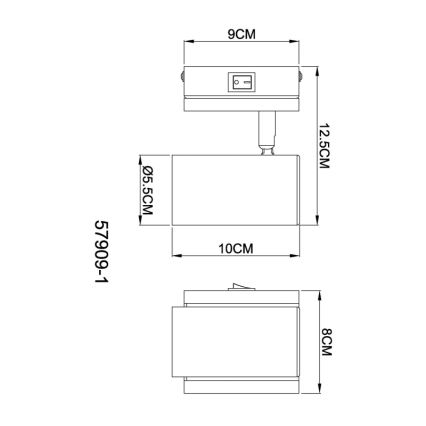 Globo - Σποτ τοίχου 1xGU10/25W/230V μαύρο