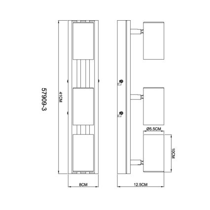 Globo - Φωτιστικό σποτ 3xGU10/25W/230V μαύρο