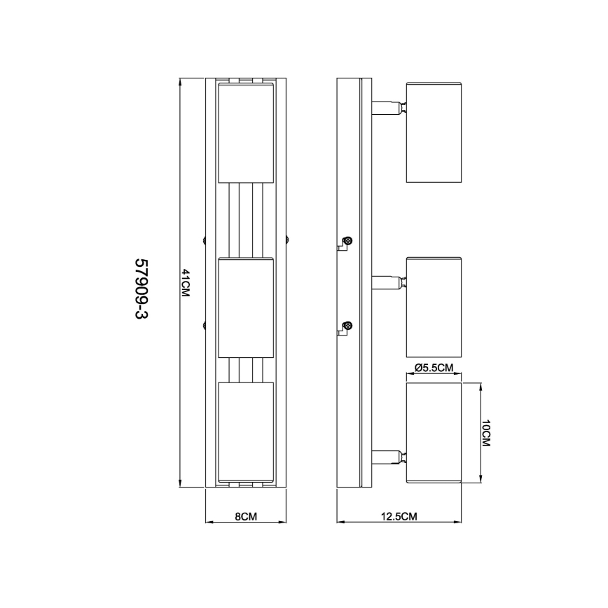 Globo - Φωτιστικό σποτ 3xGU10/25W/230V μαύρο