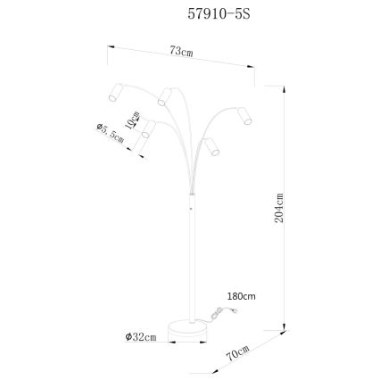 Globo - Επιδαπέδιο φωτιστικό 5xGU10/35W/230V
