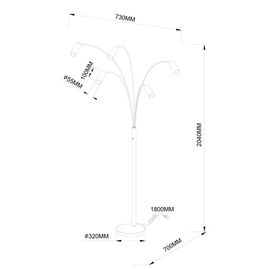 Globo - Επιδαπέδιο φωτιστικό 5xGU10/35W/230V