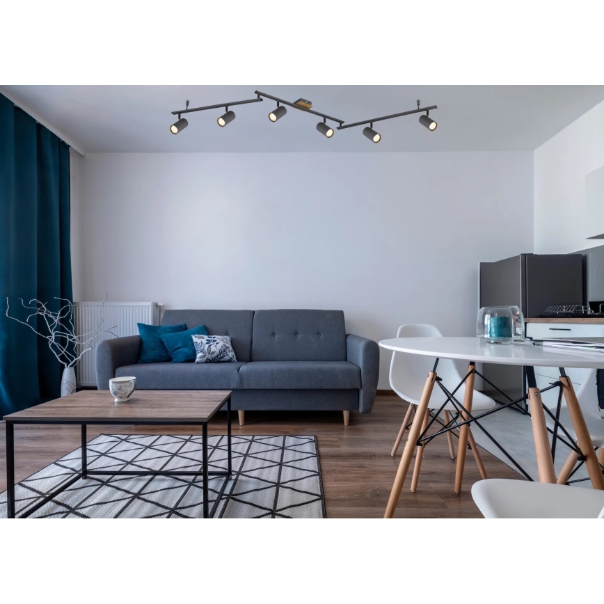 Globo - Φωτιστικό σποτ 6xGU10/35W/230V ανθρακί