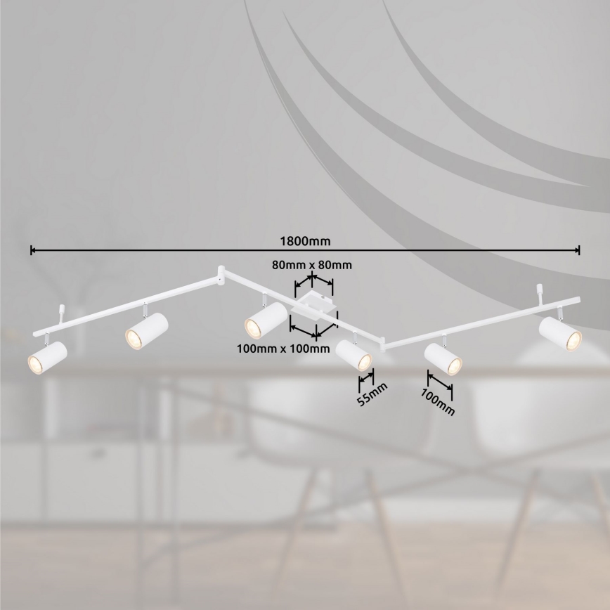 Globo - Φωτιστικό σποτ 6xGU10/35W/230V λευκό