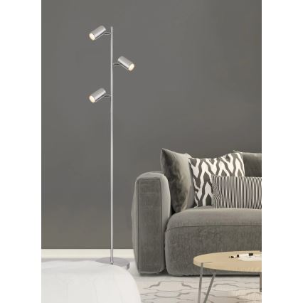 Globo - Επιδαπέδιο φωτιστικό 3xGU10/5W/230V ματ χρώμιο