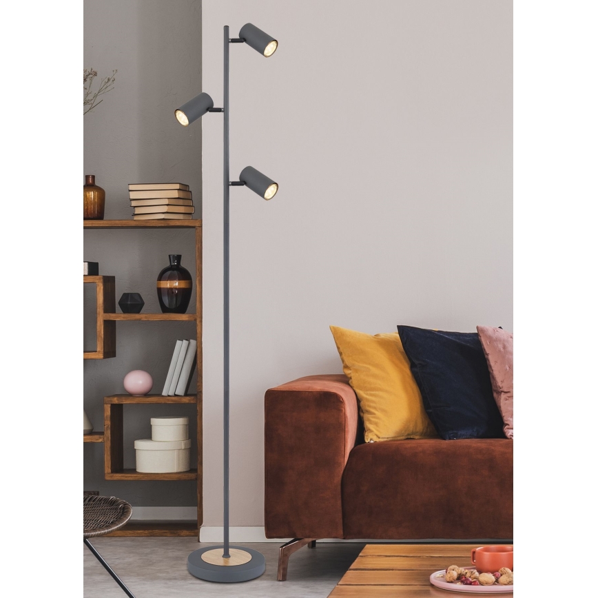 Globo - Επιδαπέδια λάμπα 3xGU10/5W/230V γκρι