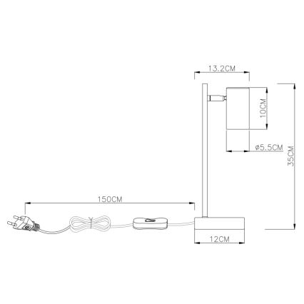 Globo - Επιτραπέζιο φωτιστικό 1xGU10/5W/230V γκρι/καφέ