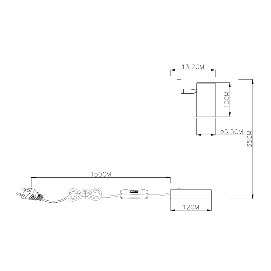 Globo - Επιτραπέζιο φωτιστικό 1xGU10/5W/230V γκρι/καφέ