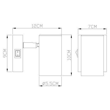 Globo - Φωτιστικό σποτ τοίχου 1xGU10/25W/230V μαύρο