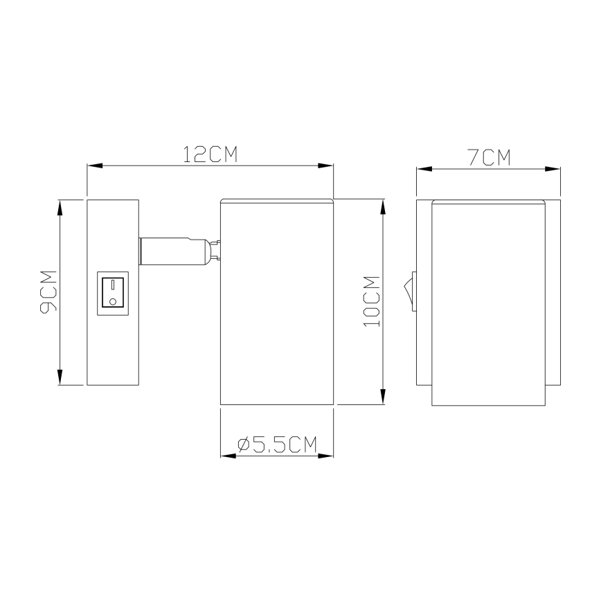 Globo - Φωτιστικό σποτ τοίχου 1xGU10/25W/230V μαύρο
