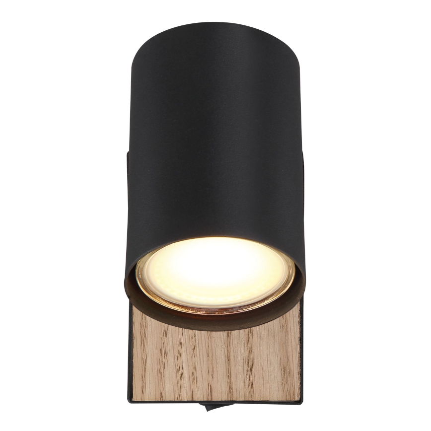 Globo - Προβολέας τοίχου 1xGU10/35W/230V μαύρο/καφέ