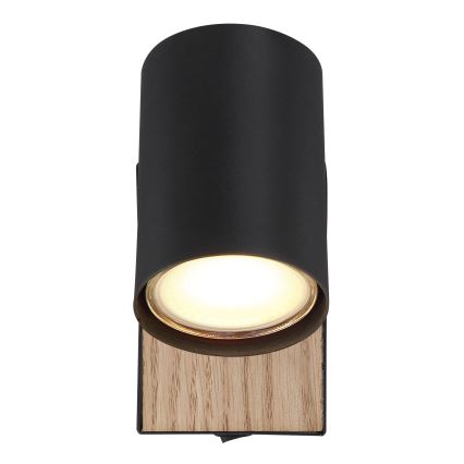 Globo - Επιτοίχιο σημειακό φωτιστικό 1xGU10/25W/230V μαύρο/καφέ