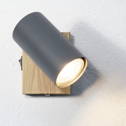 Globo - Σποτ τοίχου 1xGU10/25W/230V γκρι/καφέ