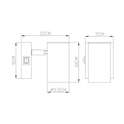 Globo - Σποτ τοίχου 1xGU10/25W/230V γκρι/καφέ