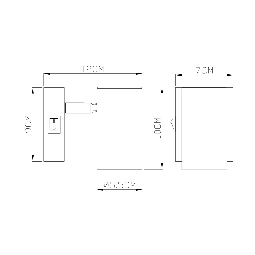 Globo - Σποτ τοίχου 1xGU10/25W/230V γκρι/καφέ
