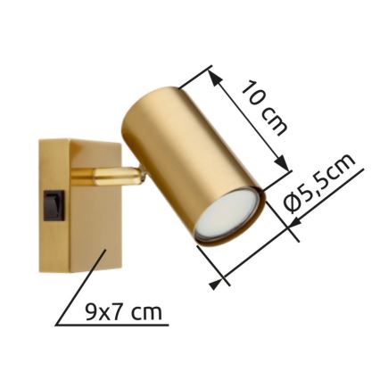 Globo - Σποτ τοίχου 1xGU10/25W/230V χρυσό
