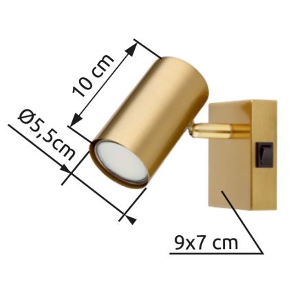 Globo - Σποτ τοίχου 1xGU10/25W/230V χρυσό