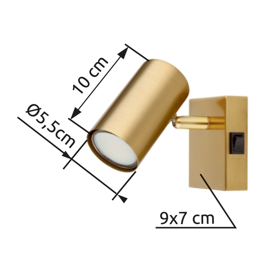 Globo - Σποτ τοίχου 1xGU10/25W/230V χρυσό