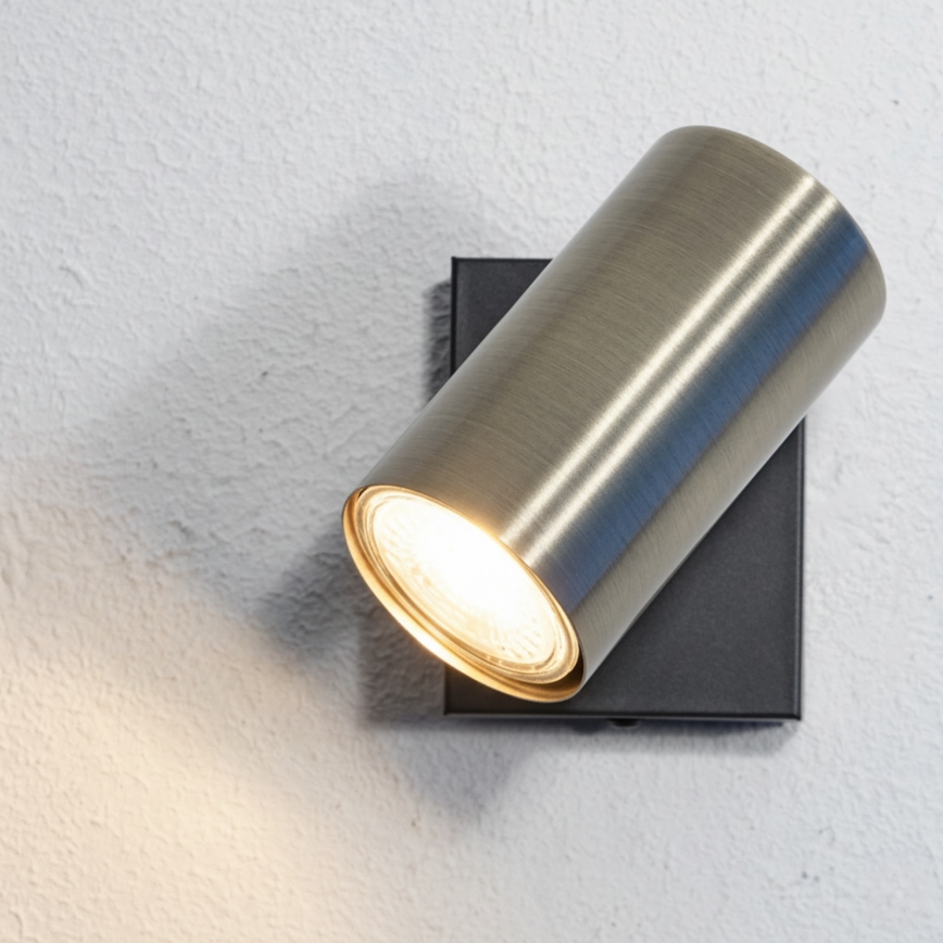 Globo - Επιτοίχιο φωτιστικό spot 1xGU10/25W/230V μαύρο/ορείχαλκος