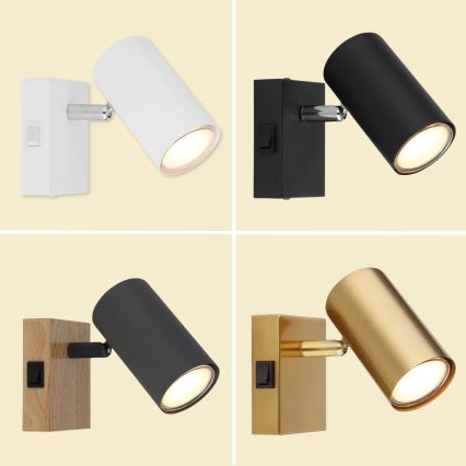 Globo - Επιτοίχιο φωτιστικό spot 1xGU10/25W/230V μαύρο/ορείχαλκος