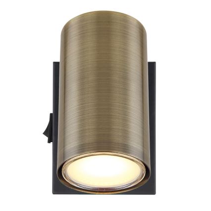 Globo - Επιτοίχιο φωτιστικό spot 1xGU10/25W/230V μαύρο/ορείχαλκος