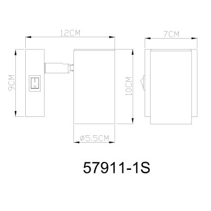 Globo - Σποτ τοίχου 1xGU10/25W/230V