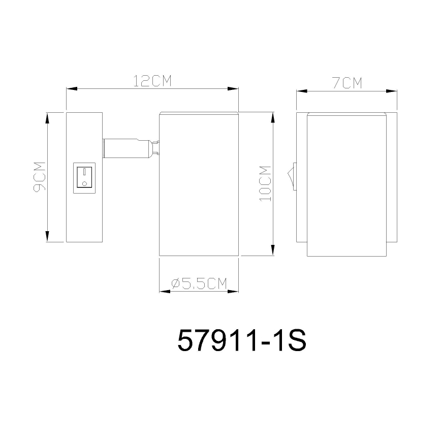 Globo - Σποτ τοίχου 1xGU10/25W/230V