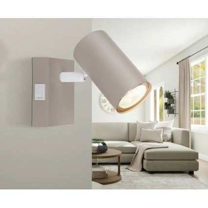 Globo - Επιτοίχιο φωτιστικό σποτ 1xGU10/35W/230V μπεζ