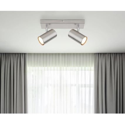 Globo - Φωτιστικό σποτ 2xGU10/25W/230V ματ χρώμιο