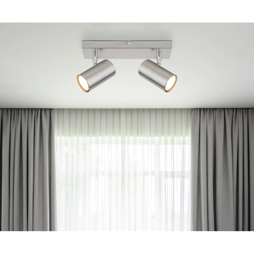 Globo - Φωτιστικό σποτ 2xGU10/25W/230V ματ χρώμιο