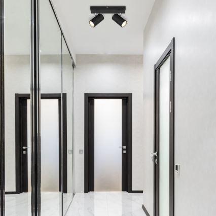 Globo - Σποτ φωτιστικό 2xGU10/35W/230V μαύρο