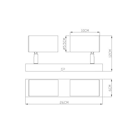 Globo - Φωτιστικό σποτ 2xGU10/35W/230V μαύρο