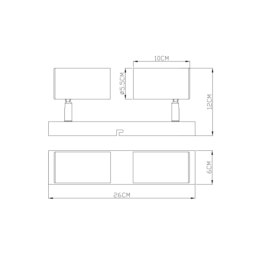 Globo - Φωτιστικό σποτ 2xGU10/35W/230V μαύρο