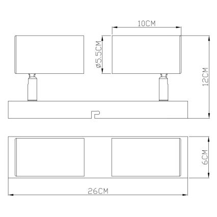 Globo - Σποτ 2xGU10/35W/230V γκρι/καφέ