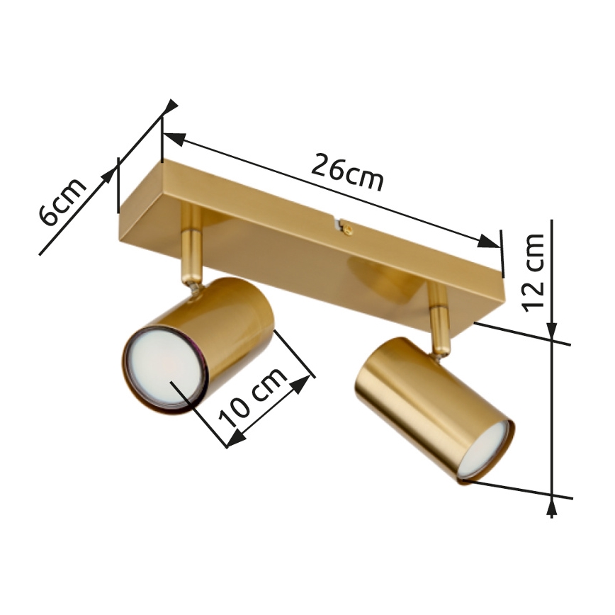 Globo - Φωτιστικό σποτ 2xGU10/35W/230V χρυσό