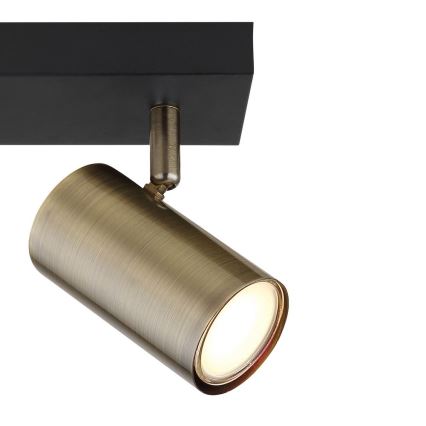 Globo - Σποτ φωτιστικό 2xGU10/35W/230V μαύρο/ορείχαλκος