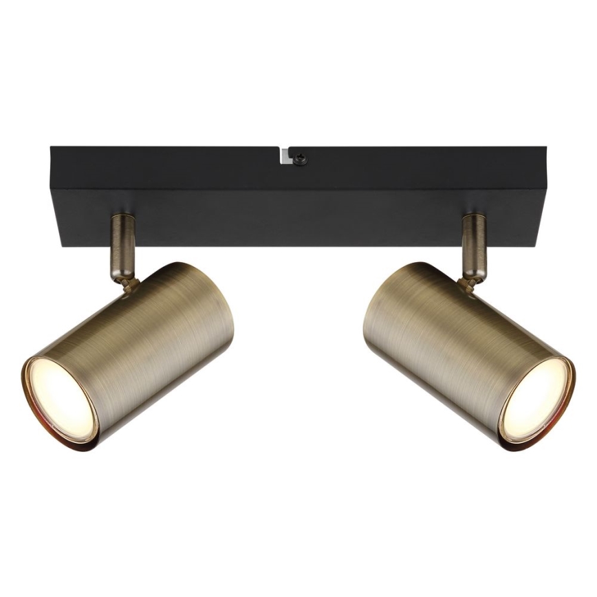 Globo - Φωτιστικό σποτ 2xGU10/35W/230V μαύρο/ορείχαλκος