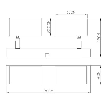 Globo - Φωτιστικό σποτ 2xGU10/35W/230V μαύρο/ορείχαλκος