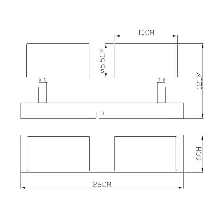Globo - Φωτιστικό σποτ 2xGU10/35W/230V μαύρο/ορείχαλκος