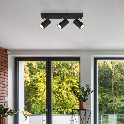 Globo - Σποτ φωτιστικό 3xGU10/35W/230V μαύρο