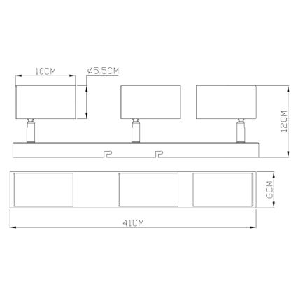 Globo - Φωτιστικό σποτ 3xGU10/35W/230V μαύρο