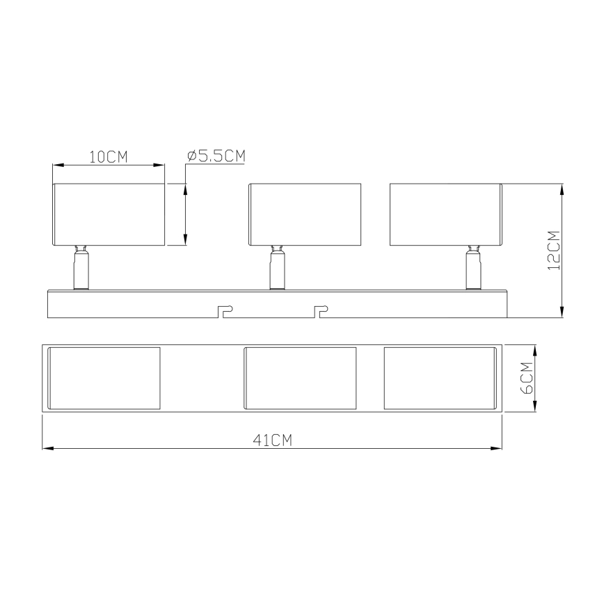 Globo - Φωτιστικό σποτ 3xGU10/35W/230V μαύρο