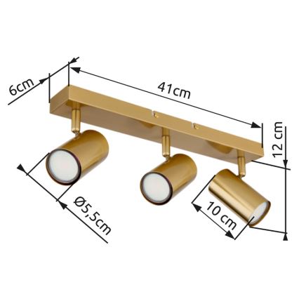 Globo - Φωτιστικό σποτ 3xGU10/35W/230V χρυσό