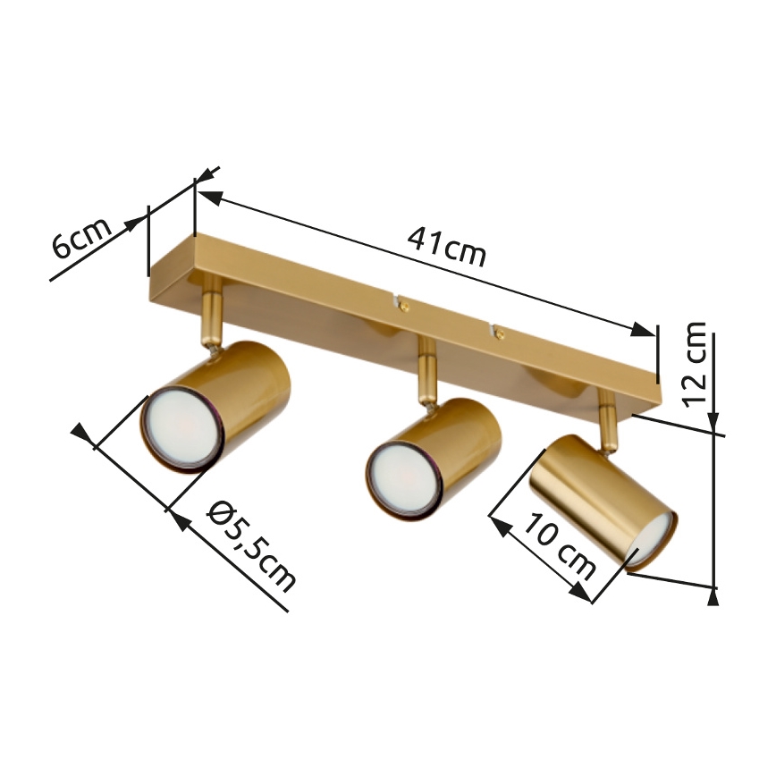 Globo - Φωτιστικό σποτ 3xGU10/35W/230V χρυσό