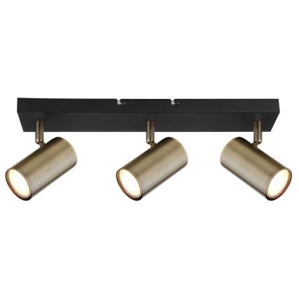 Globo - Φωτιστικό σποτ 3xGU10/35W/230V μαύρο/ορείχαλκος