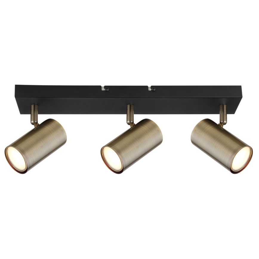 Globo - Φωτιστικό σποτ 3xGU10/35W/230V μαύρο/ορείχαλκος
